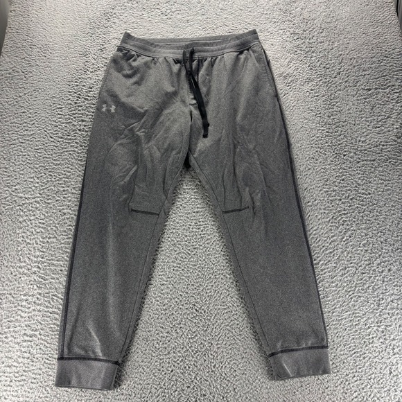 Under Armour Track Pants Mens XL Gray Polyester Stretch Tapered Fit Joggers - Picture 1 of 9